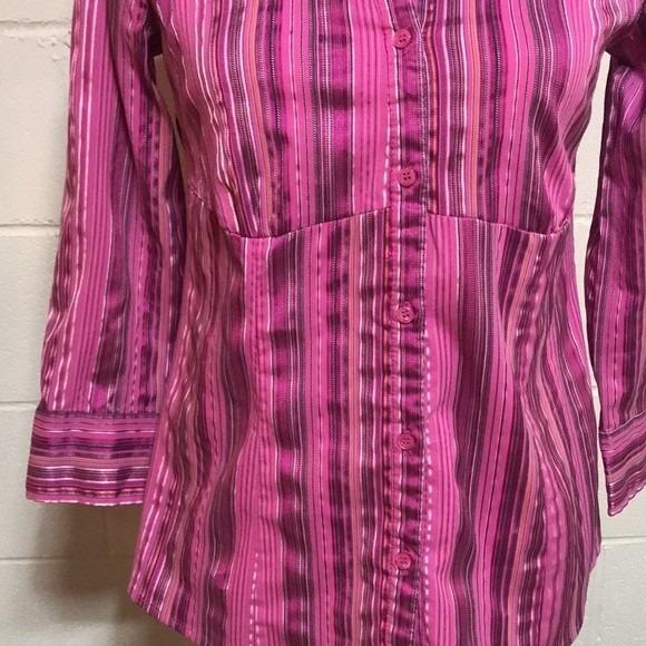 Apt. 9 Pink Stripe Blouse Sm. - Picture 3 of 5